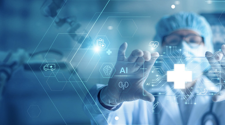 Doctor use AI robots for diagnosis